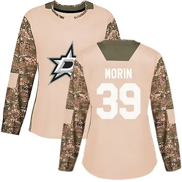 Women's Travis Morin Dallas Stars ＃39 Authentic Camo Veterans Day Practice Jersey